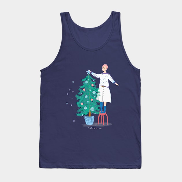 Christmas print in cartoon style. Tank Top by DanielK